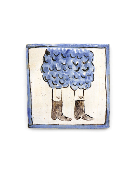Brown Boots and Blue Pantaloons (Handmade Tile)