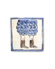 Brown Boots and Blue Pantaloons (Handmade Tile)