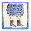 Brown Boots and Blue Pantaloons (Handmade Tile)