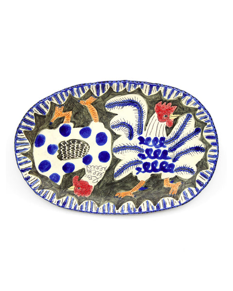 Midnight Dance of Feathers II (Handmade Plate)