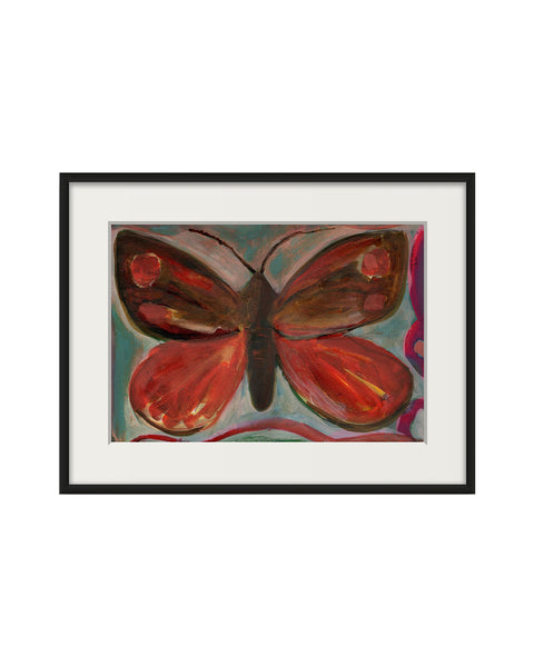 Cinnabar Moth (Original Framed Painting)