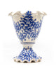 Frilled Edge Pedestal Vase (Cobalt Garland)