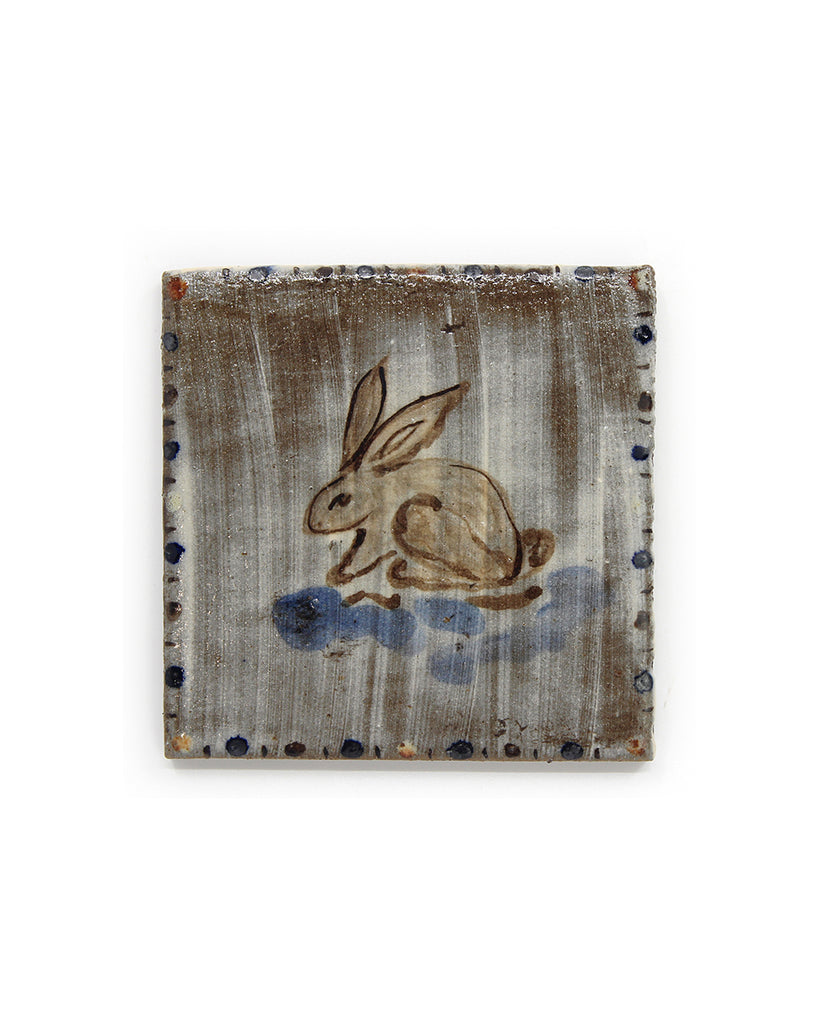 Crouching Rabbit (Handmade Tile)