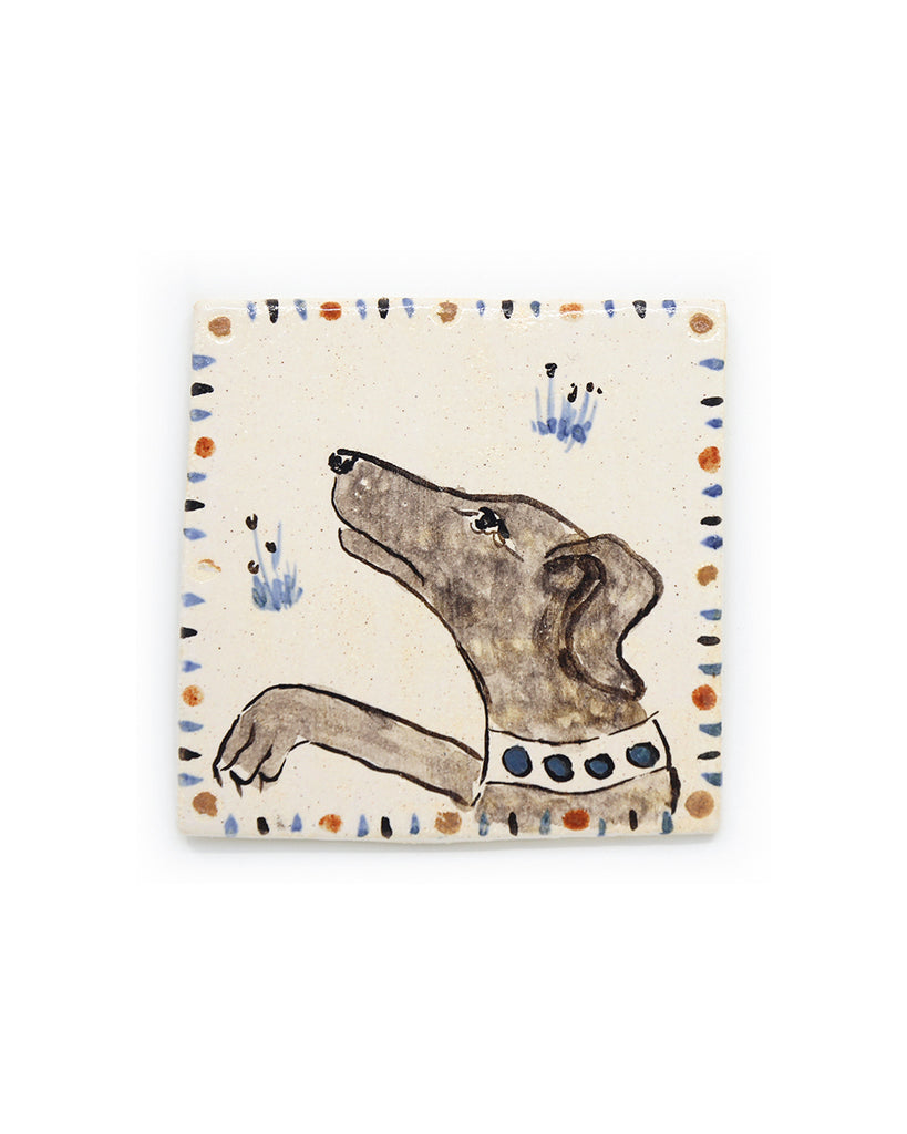 Dog with Raised Paw (Handmade Tile)