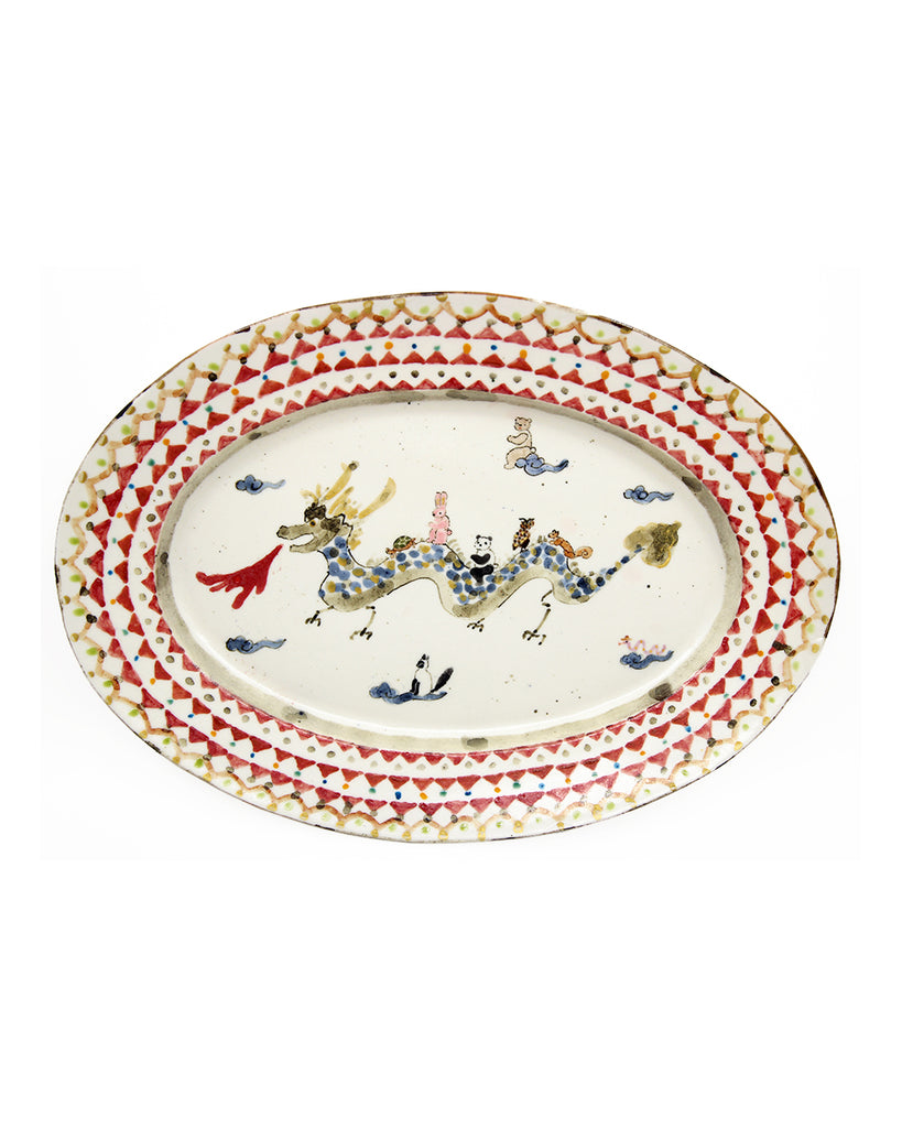 Dragon Ride (Handmade Oval Plate)