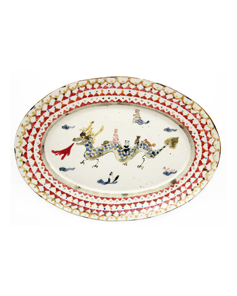 Dragon Ride (Handmade Oval Plate)