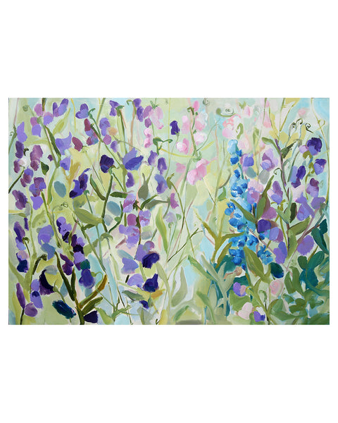 Early Morning Sweetpeas (Original Oil Painting)