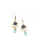 Baroque Bud earrings (blue Crystal & pearls)