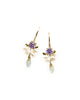 Baroque Bud earrings (Lavender crystal, pearls & apatite)