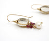 Seed Pod Earrings (Citrine, garnet & pearls)