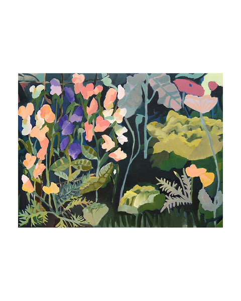 Evening Patch (Sweetpeas, Lettuce & Poppy) (Original Oil Painting)