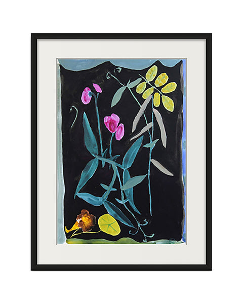 Everlasting Sweetpea, Nasturtium & Dog Rose (Original Framed Painting)