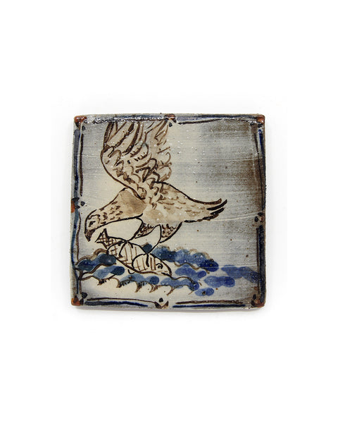 Falcon with a Fish (Handmade Tile)