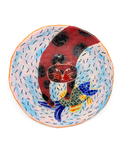 Feline Fun Moment (Handmade Plate)