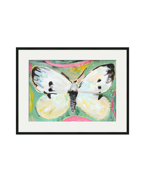 Female Large White Butterfly (Original Framed Painting)