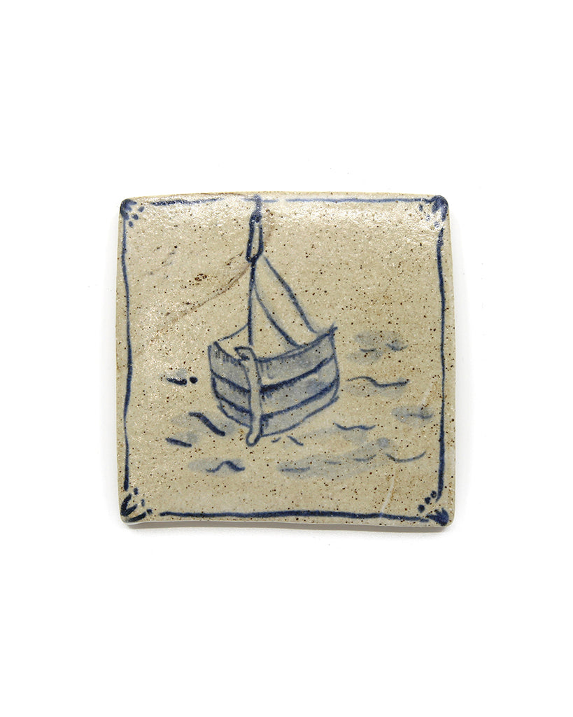 Fishing Boat II (Handmade Tile)