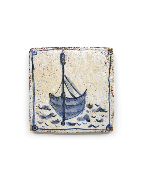Fishing Boat (Handmade Tile)