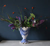 Frilled Edge Pedestal Vase (Cobalt Garland)