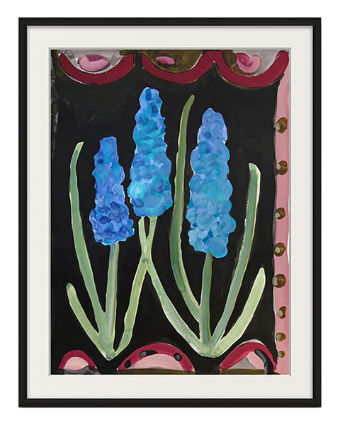 Grape Hyacinths II (Original Framed Painting)