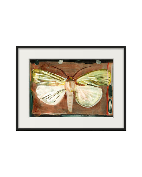 Green Oak Roller Moth (Original Framed Painting)
