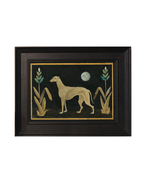 Greyhound, White (Original Painted Panel)