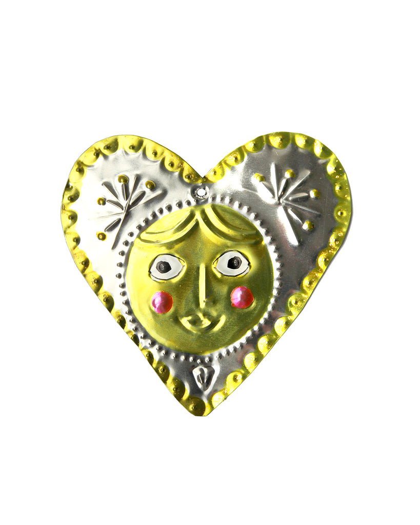 Tin Decoration Heart Face