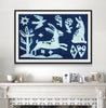 Hare & Hearts (Original Cyanotype Framed)