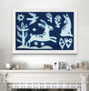 Hare & Hearts (Original Cyanotype Framed)