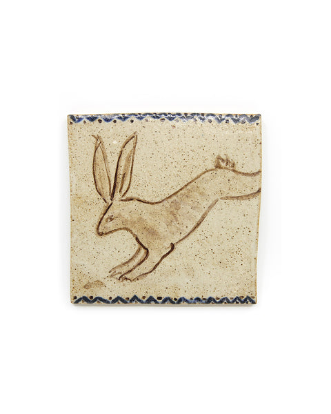 Hopping Brown Rabbit (Handmade Tile)