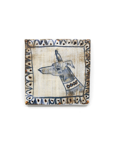 Hound with Collar (Handmade Tile)