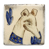 Hound with Blue Collar (Handmade Tile)