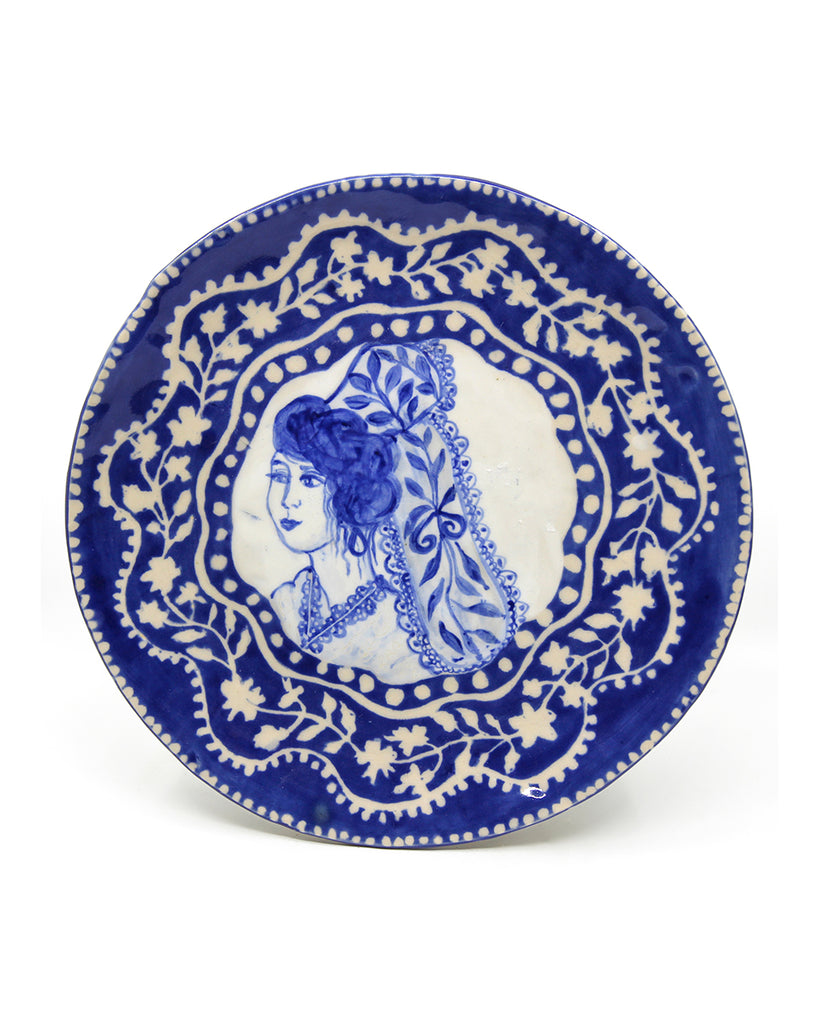 Lady with Long Headdress (Large Plate)