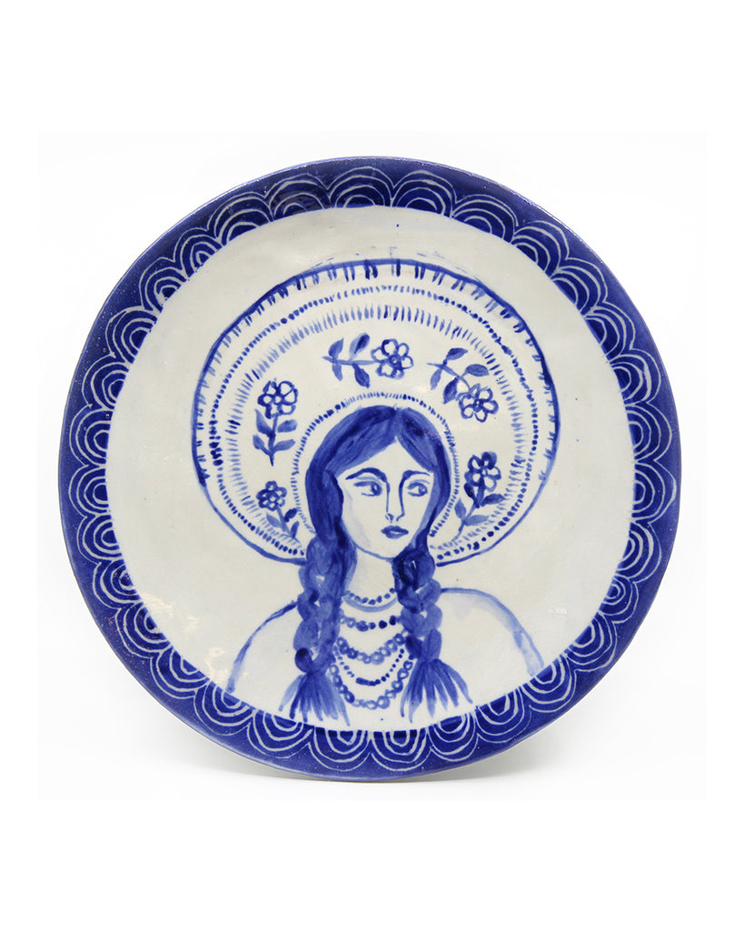 Lady with Plaits (Large Plate)