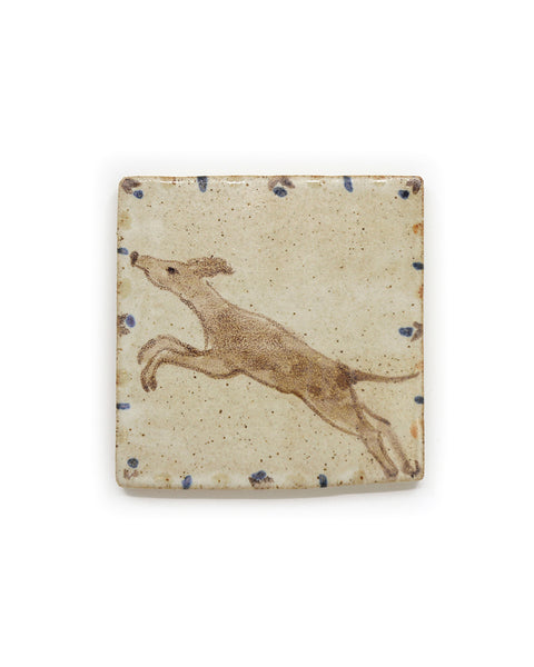 Leaping Hound I (Handmade Tile)