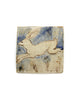 Leaping White Tapestry Rabbit (Handmade Tile)