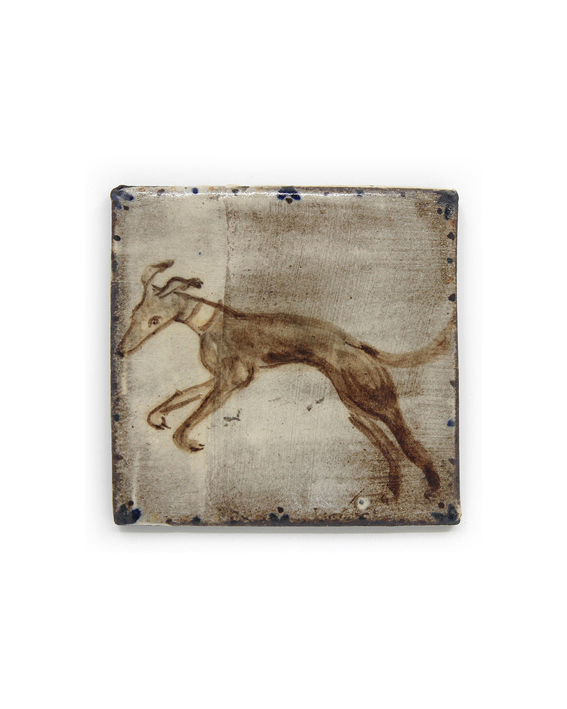 Leaping hound III (Handmade Tile)