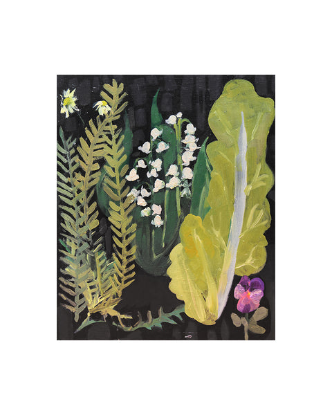 Lily of the Valley (Chard & Viola) (Original Oil Painting)