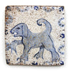 Little Blue Tapestry Dog I (Handmade Tile)