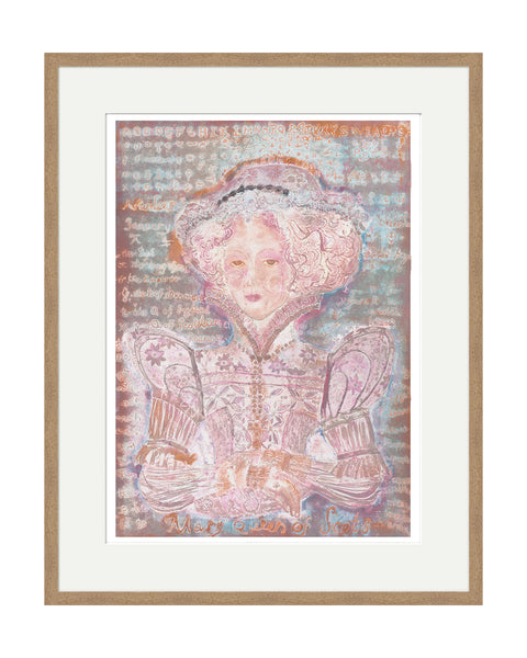 Mary Queen of Scots Secret Letters II (Original Framed Collagraph)