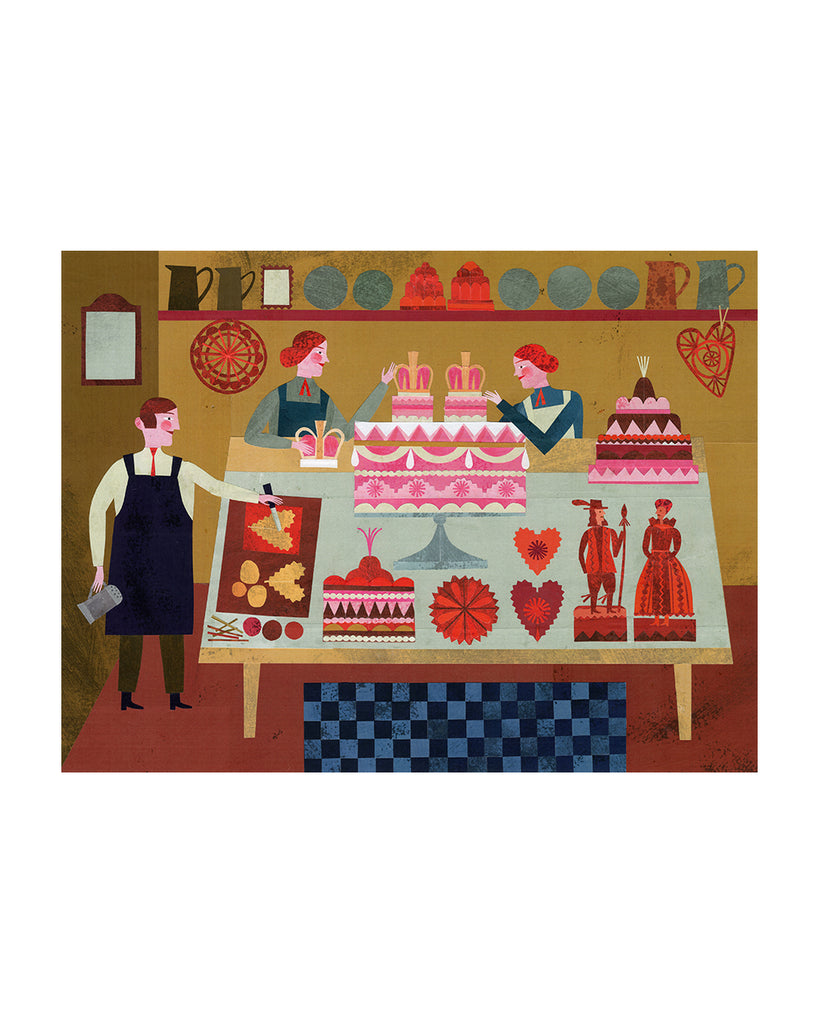 The Gingerbread & Cake Makers (Original Framed Collage)