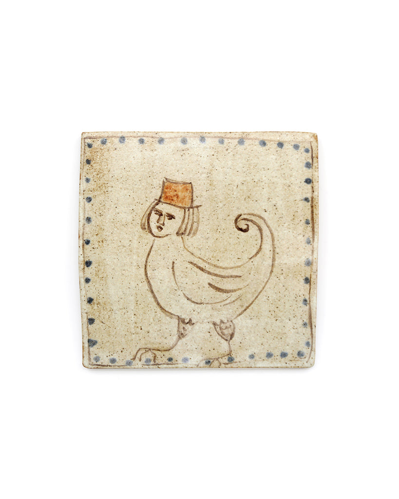 Medieval Chicken Man (Handmade Tile)