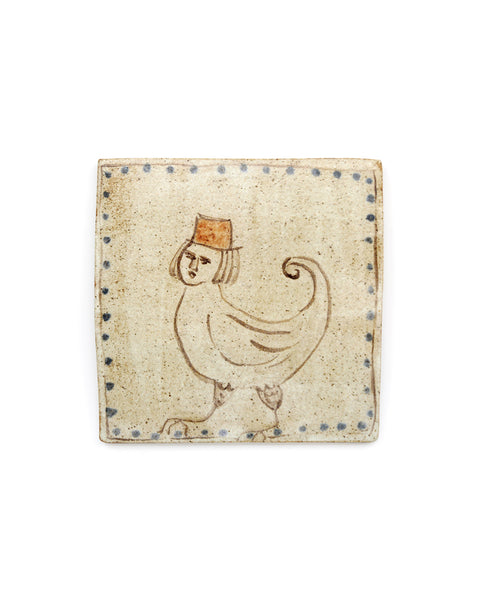 Medieval Chicken Man (Handmade Tile)