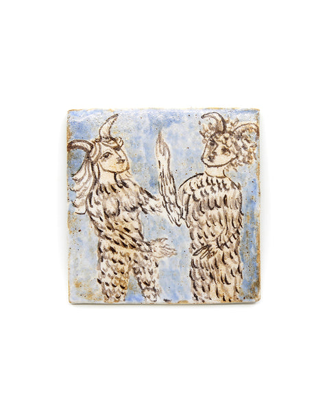 Medieval Hairy Folk (Handmade Tile)