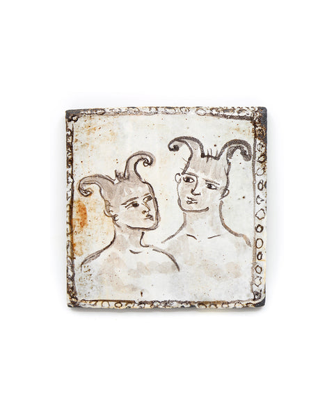 Medieval Onlookers (Handmade Tile)