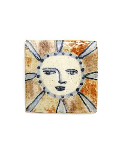 Medieval Tapestry Sun (Handmade Tile)