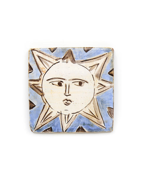 Medieval Tapestry Sun (Handmade Tile)