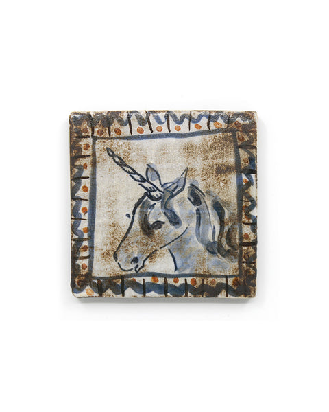 Medieval Tapestry Unicorn (Handmade Tile)