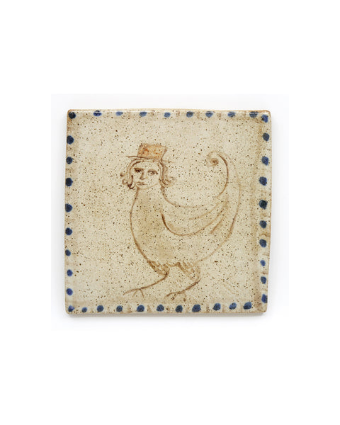 Medieval creature in a hat (Handmade Tile)