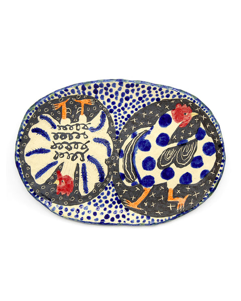 Midnight Dance of Feathers (Handmade Plate)