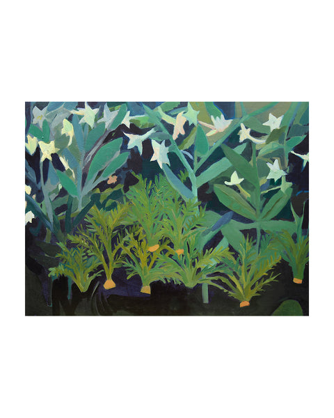 Night Garden (Carrots, Nicotianas) (Original Oil Painting)